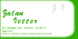 zalan vetter business card